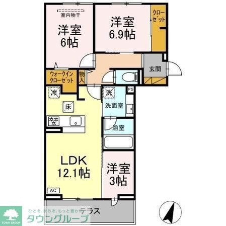 リシェスみのり台 B棟の物件間取画像